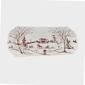 Juliska Country Estate Platter  Ruby Red Winter Main House Toile Tray